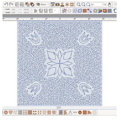 Motif de broderie quilting dans Bernina 9